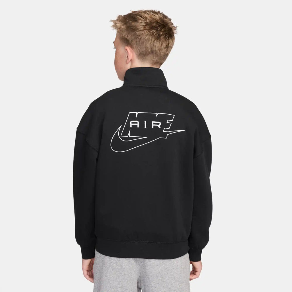 Nike Air Older Kids' Fleece Tracksuit Jacket (Black/White)