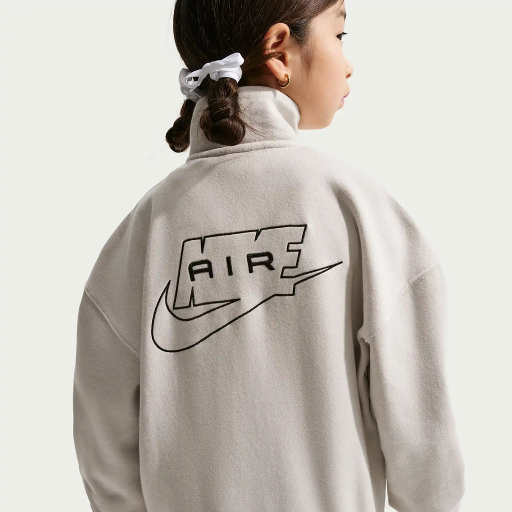 Nike Air Older Kids' Fleece Tracksuit Jacket (Light Bone/Black)