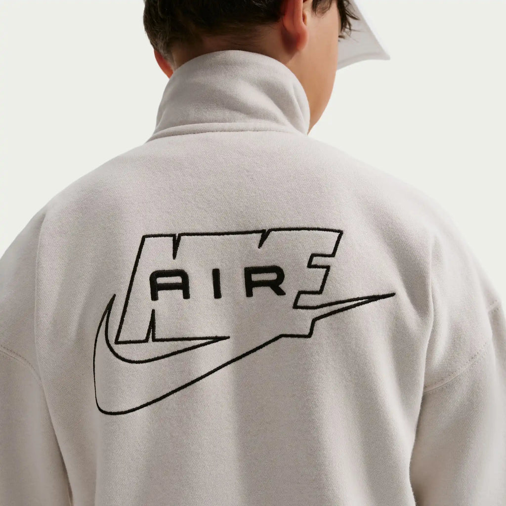 Nike Air Older Kids' Fleece Tracksuit Jacket (Light Bone/Black)