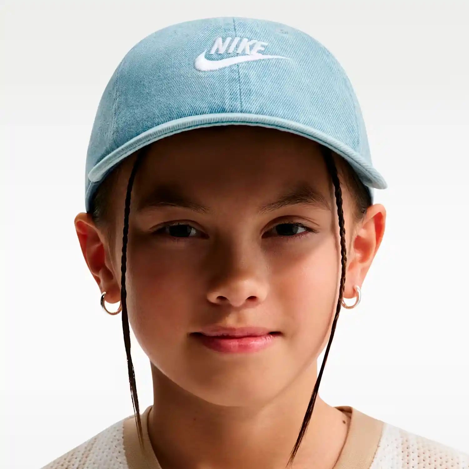 Nike Club Kids' Unstructured Denim Cap (Aegean Storm/White)