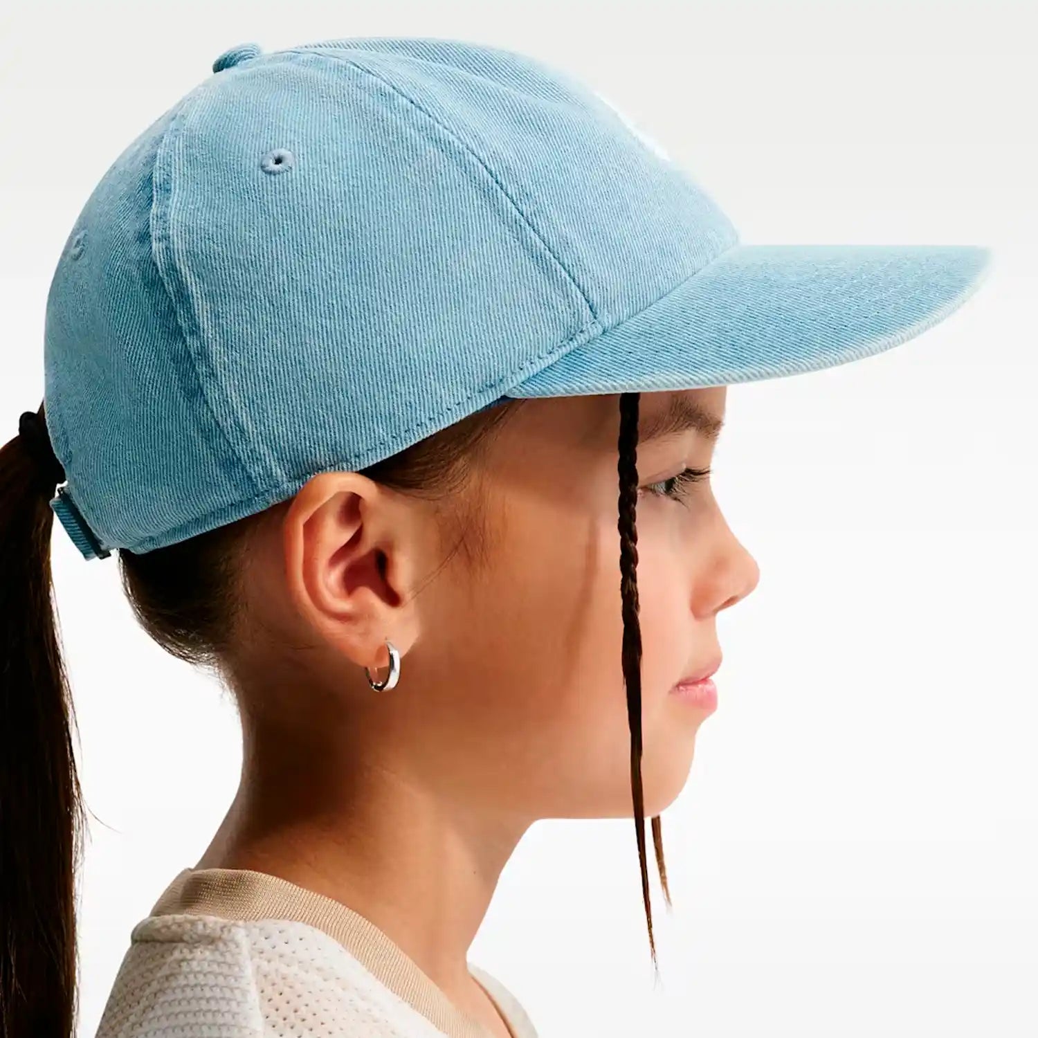 Nike Club Kids' Unstructured Denim Cap (Aegean Storm/White)