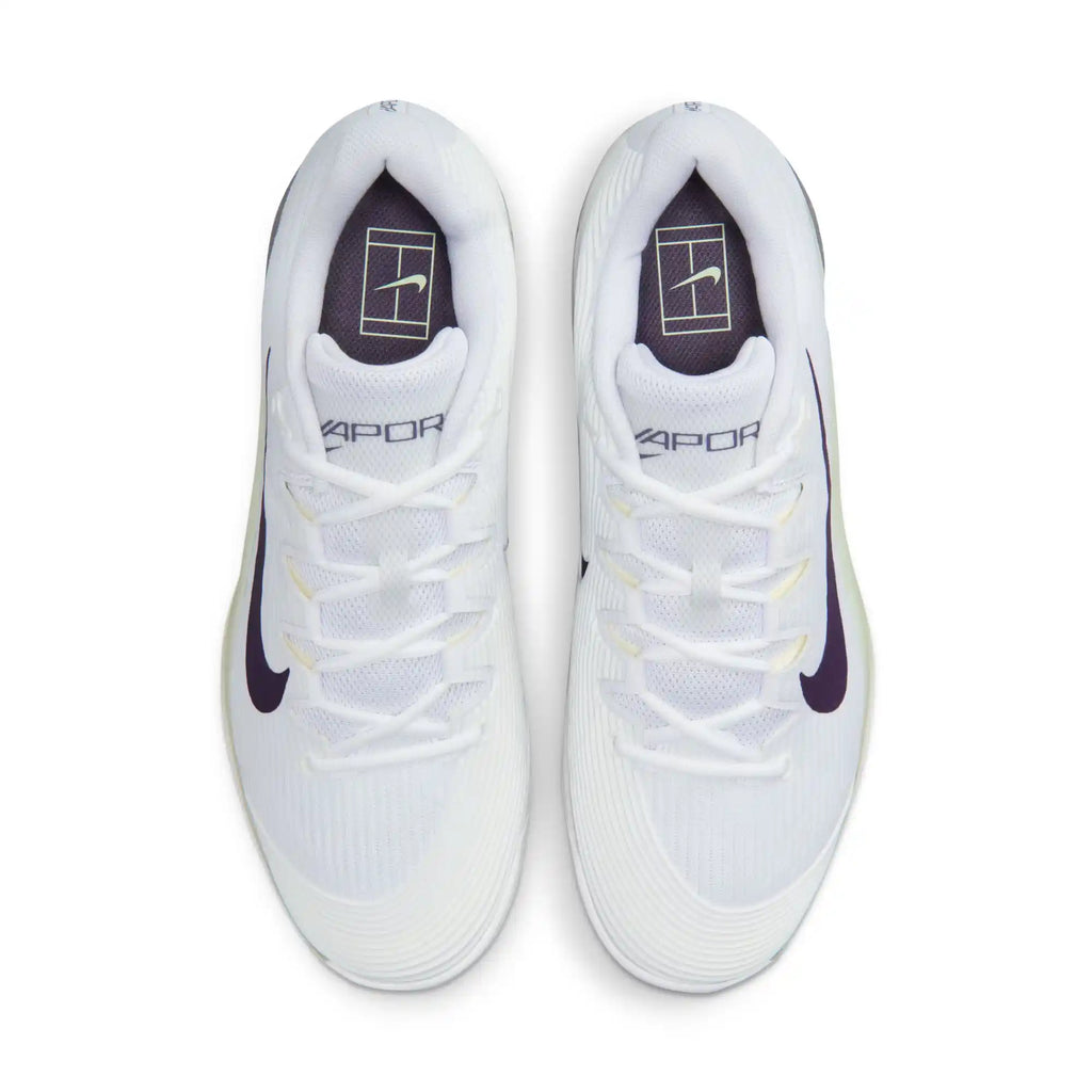 Nike Vapor 12 Men's Hard Court Tennis Shoes (White/Dark Raisin-Volt Tint)