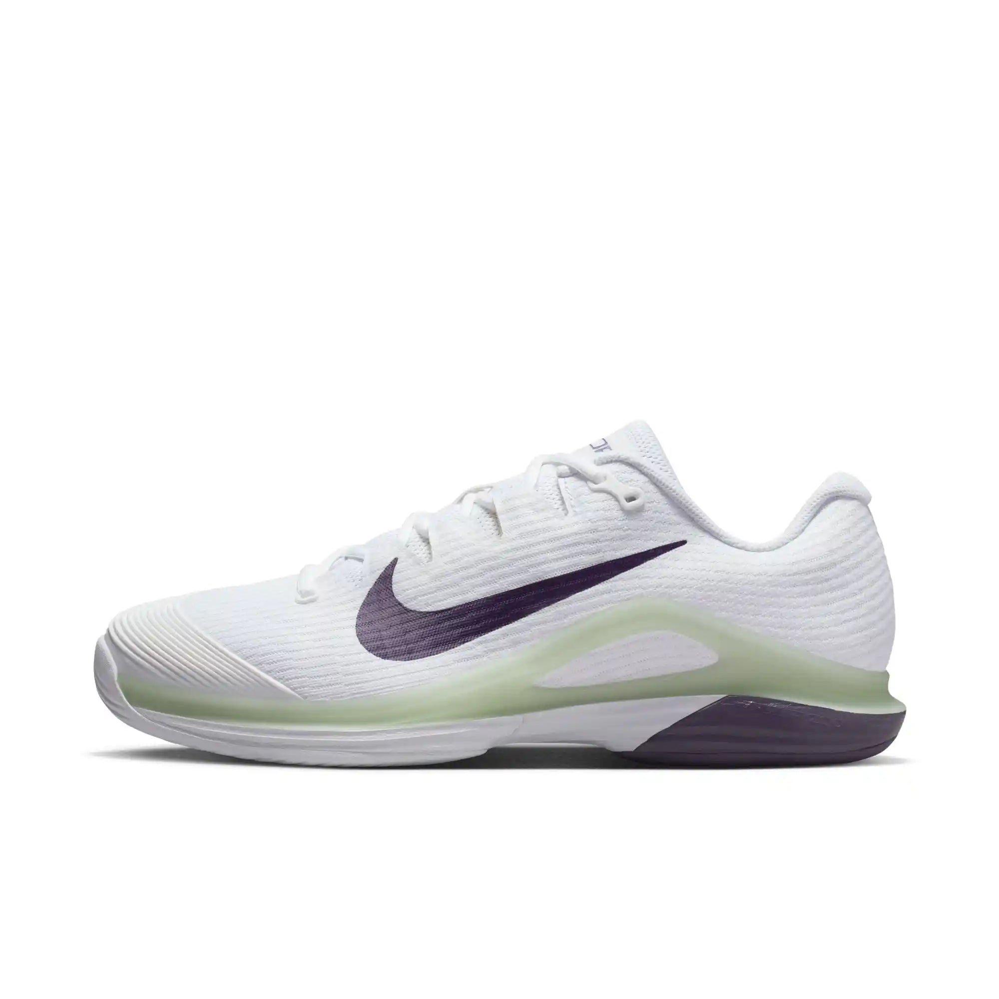 Nike Vapor 12 Men's Hard Court Tennis Shoes (White/Dark Raisin-Volt Tint)