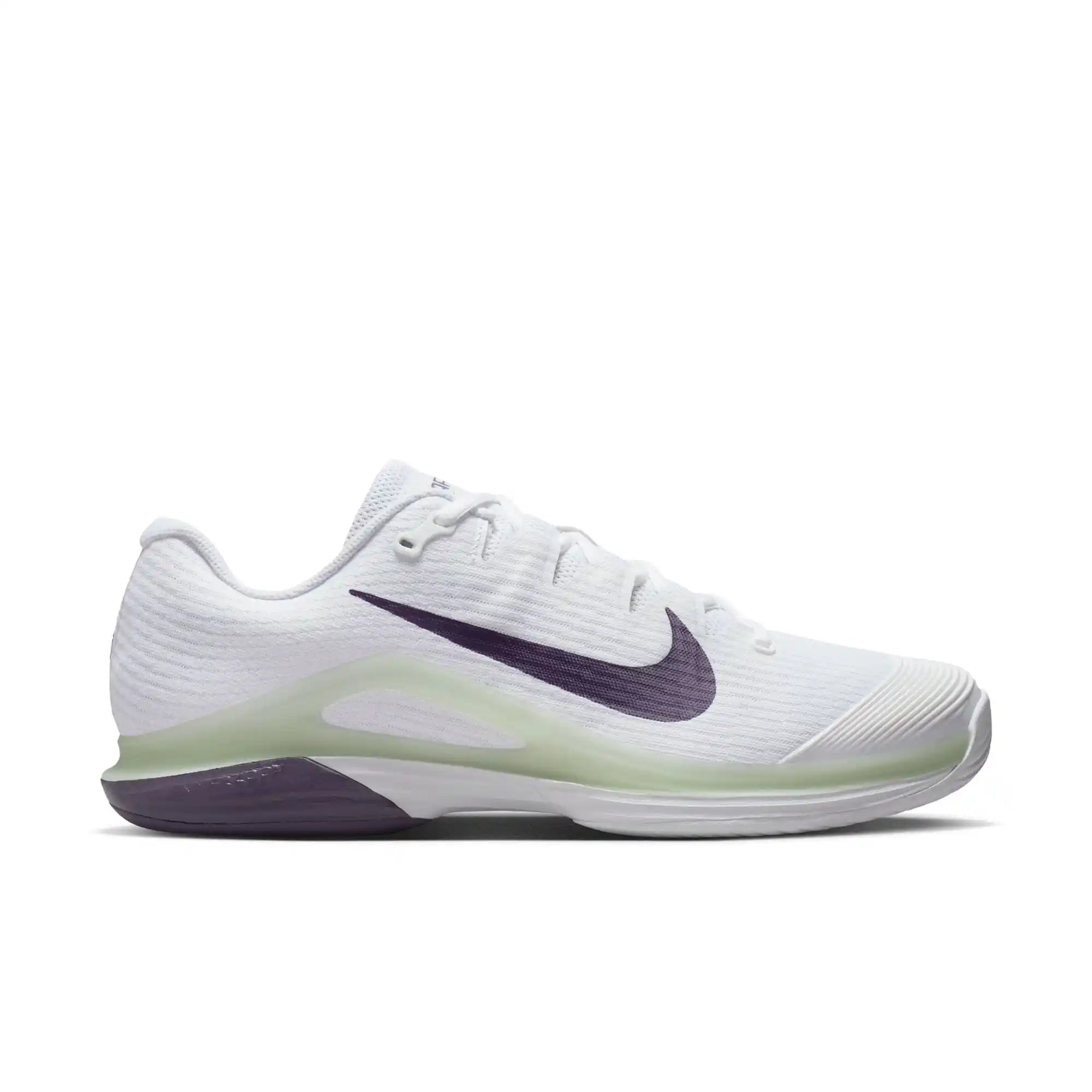 Nike Vapor 12 Men's Hard Court Tennis Shoes (White/Dark Raisin-Volt Tint)