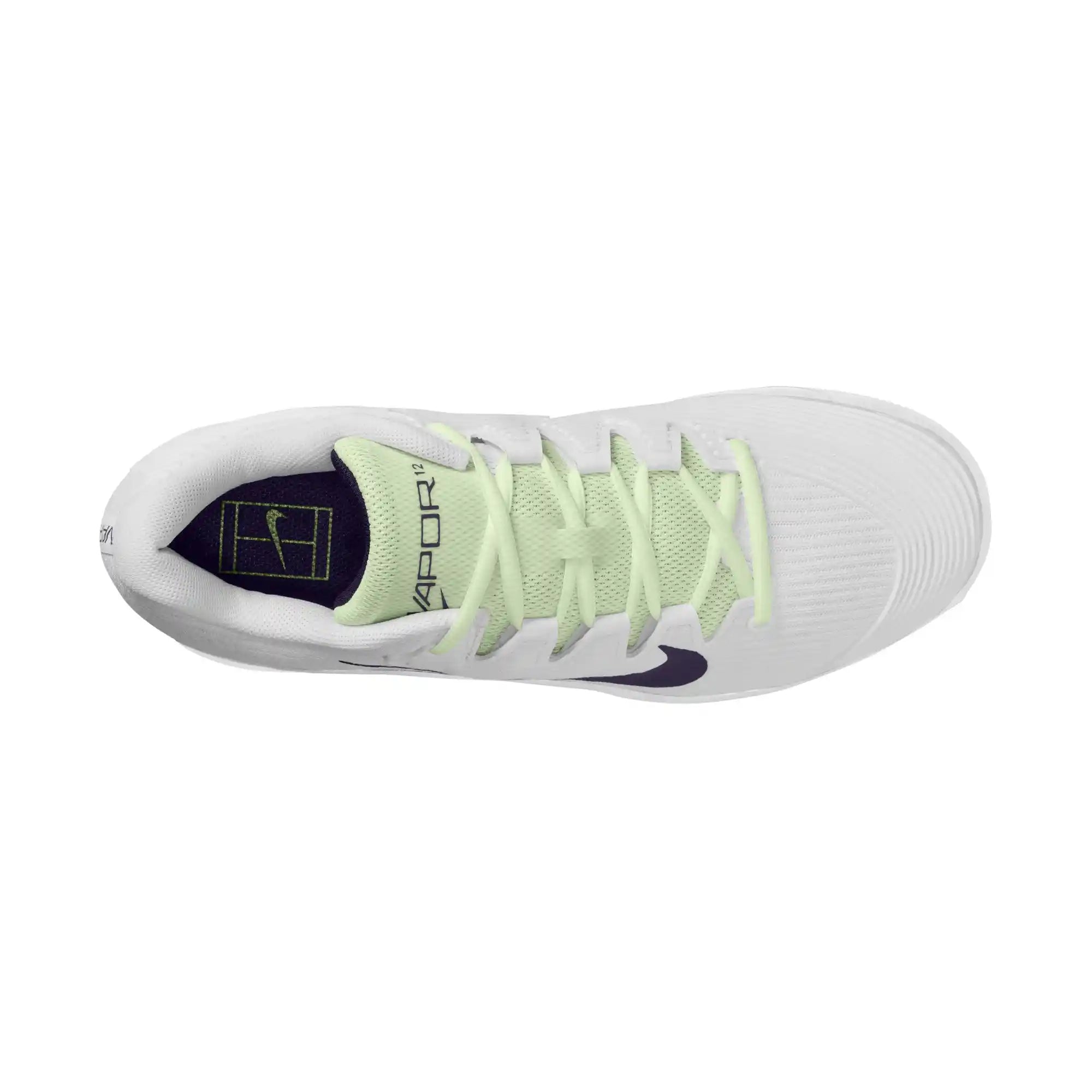 Nike Vapor 12 Men's Hard Court Tennis Shoes (White/Dark Raisin-Volt Tint)