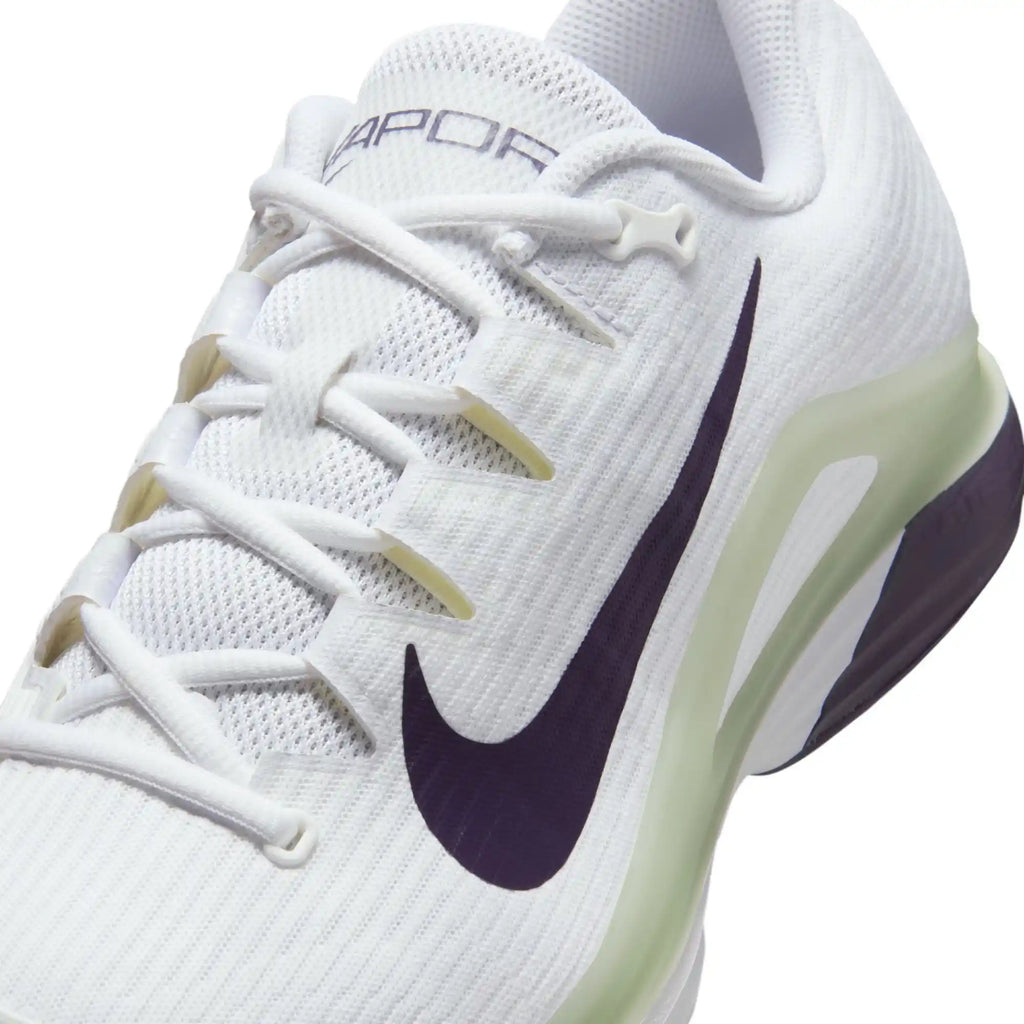 Nike Vapor 12 Men's Hard Court Tennis Shoes (White/Dark Raisin-Volt Tint)