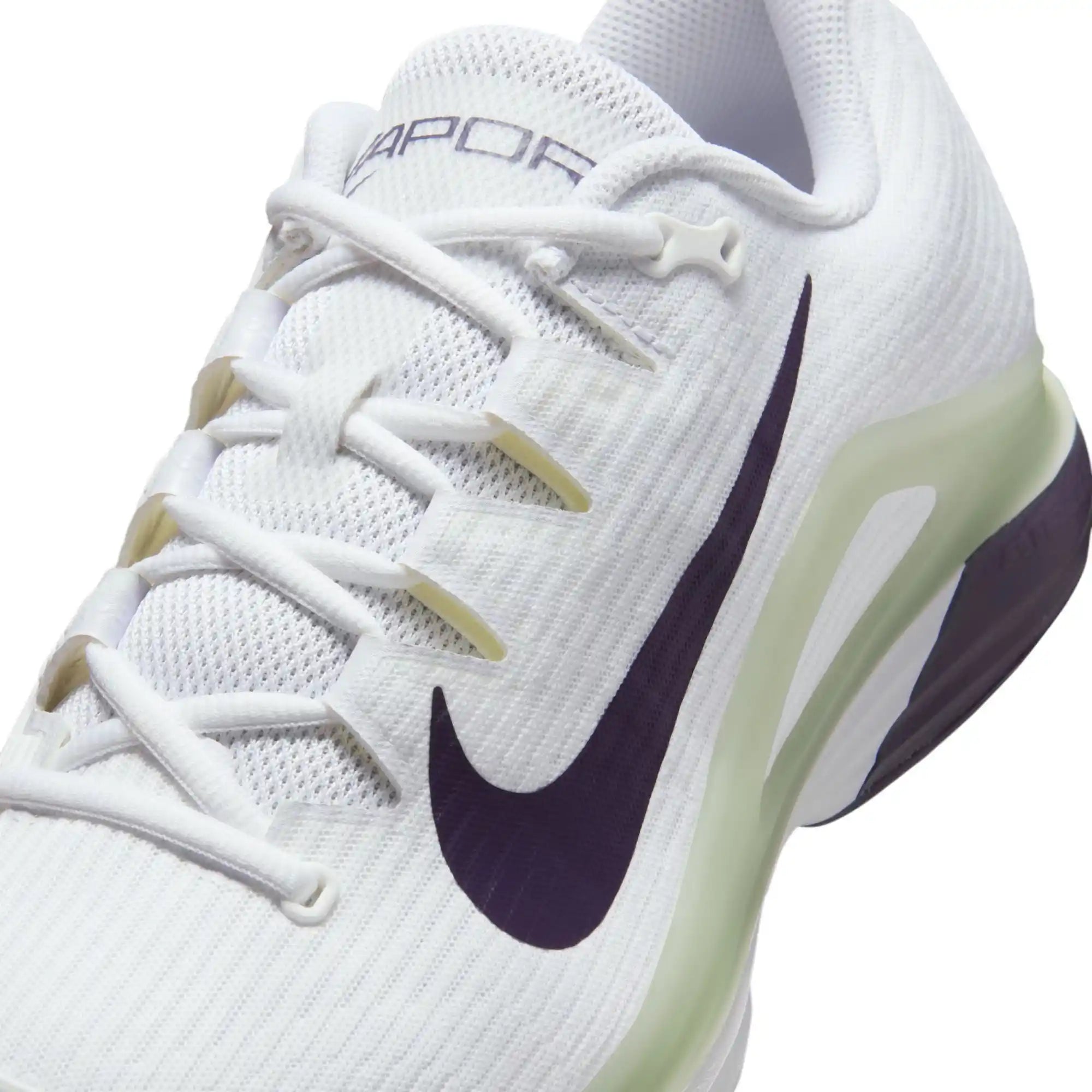 Nike Vapor 12 Men's Hard Court Tennis Shoes (White/Dark Raisin-Volt Tint)