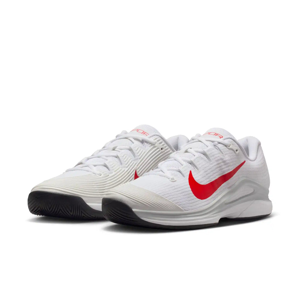 Nike Vapor 12 Men's Hard Court Tennis Shoes (White/Lt Cromson-Pure Platinum)