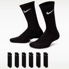 Nike Everyday Kids' Cushioned Crew Socks 6 Pairs (Black)