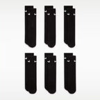 Nike Everyday Kids' Cushioned Crew Socks 6 Pairs (Black)