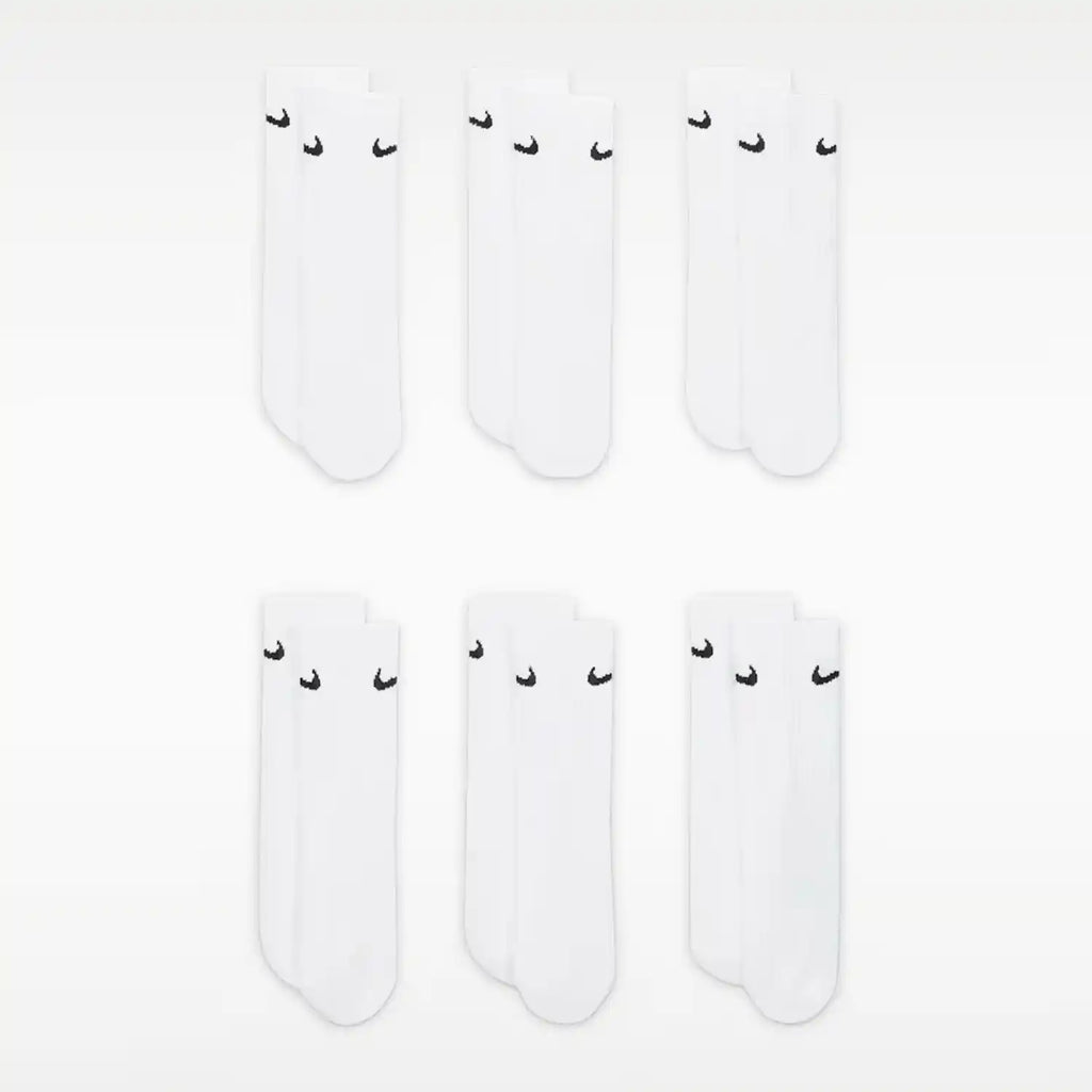 Nike Everyday Kids' Cushioned Crew Socks 6 Pairs (White)