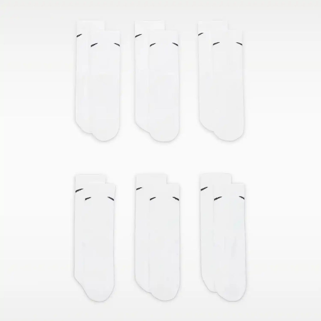 Nike Everyday Kids' Cushioned Crew Socks 6 Pairs (White)