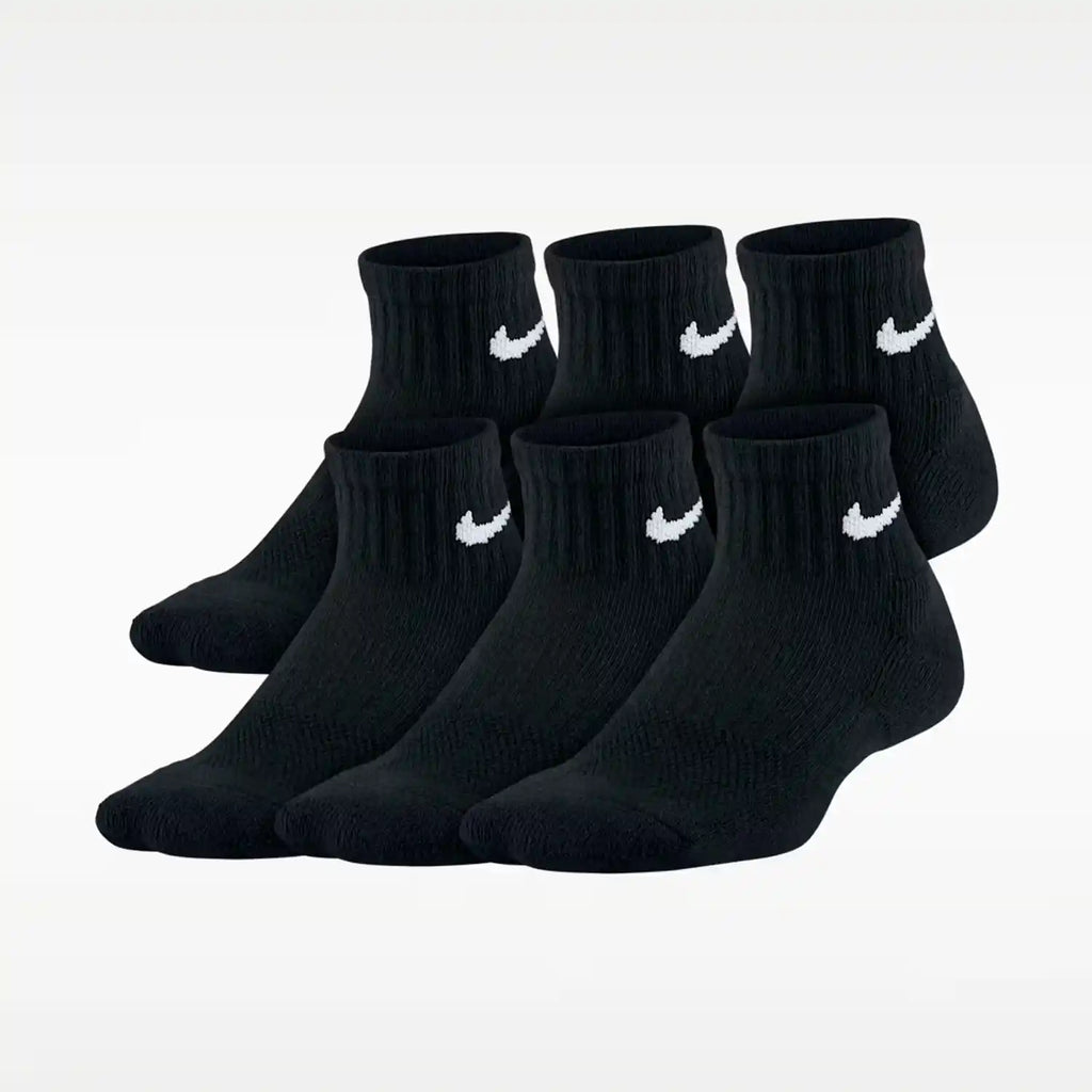 Nike Everyday Kids' Cushioned Ankle Socks 6 Pairs (Black)