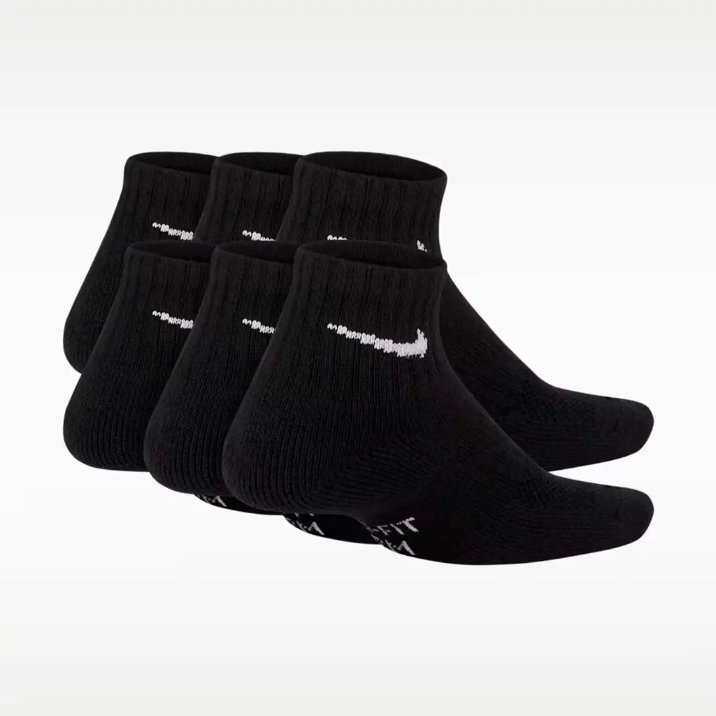 Nike Everyday Kids' Cushioned Ankle Socks 6 Pairs (Black)