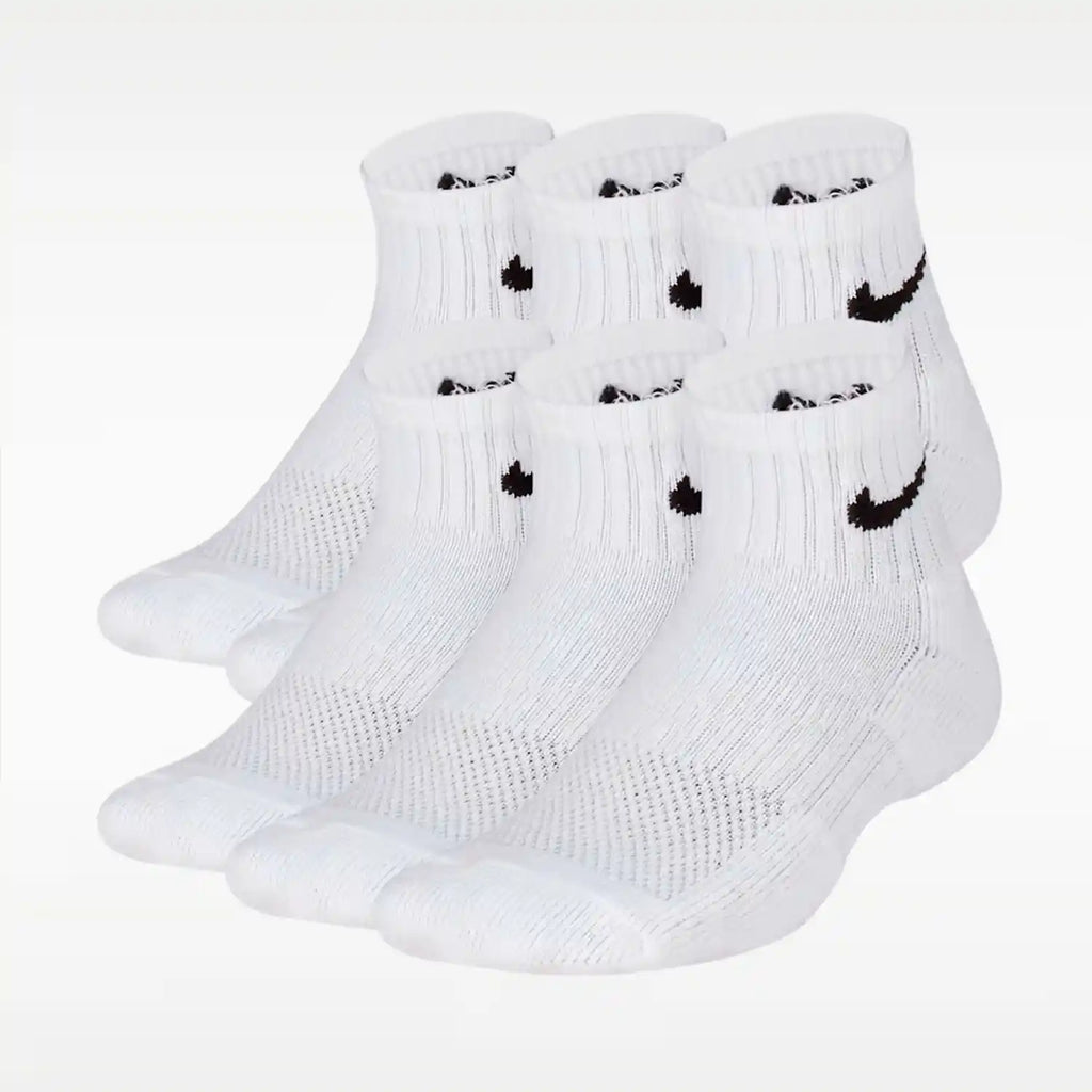 Nike Everyday Kids' Cushioned Ankle Socks 6 Pairs (White)