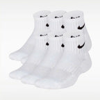 Nike Everyday Kids' Cushioned Ankle Socks 6 Pairs (White)