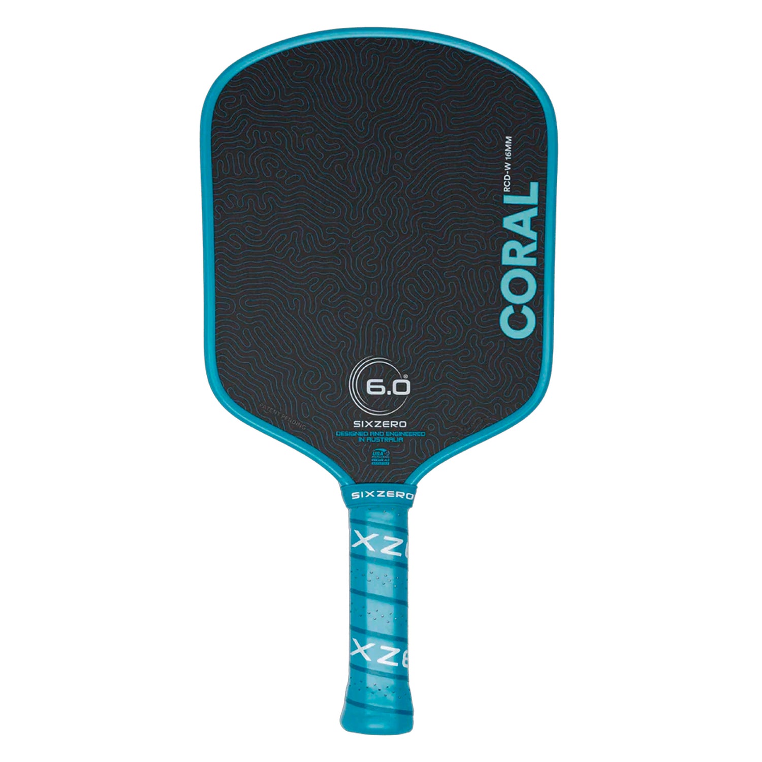 Six Zero Coral 16mm Widebody Pickleball Paddle (Ocean Blue)