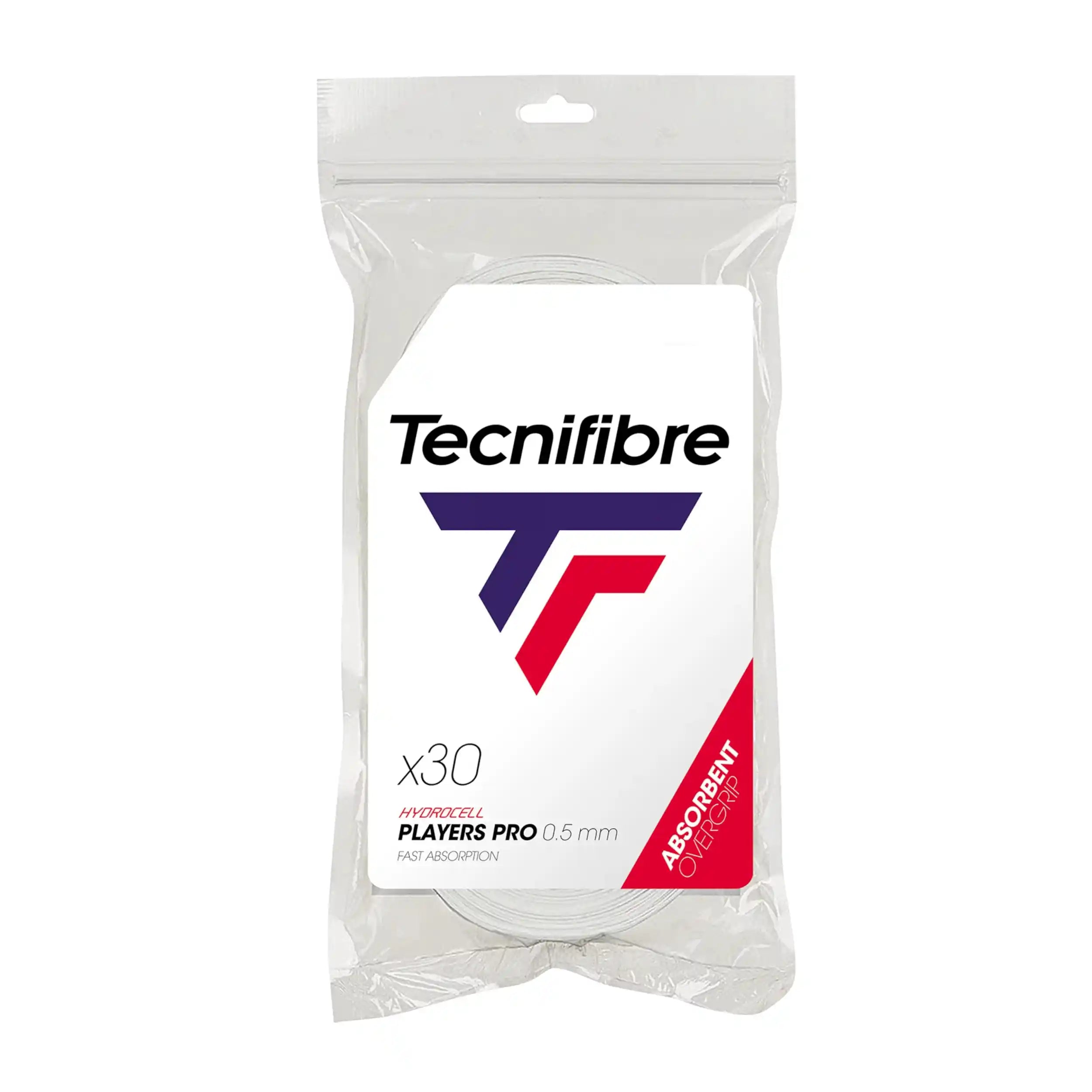 Tecnifibre Pro Players 0.5mm Overgrip 30 Pack (White)