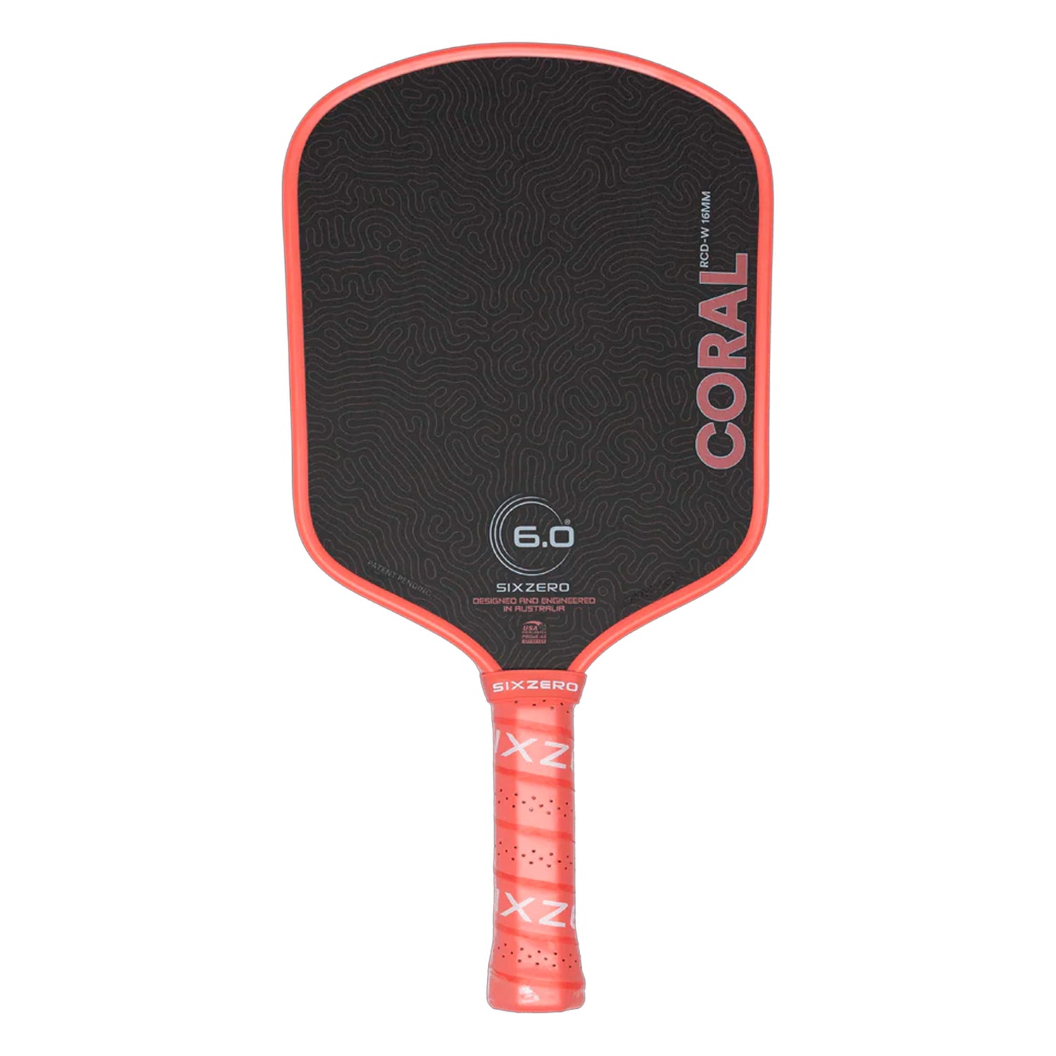 Six Zero Coral 16mm Widebody Pickleball Paddle (Coral Pink)