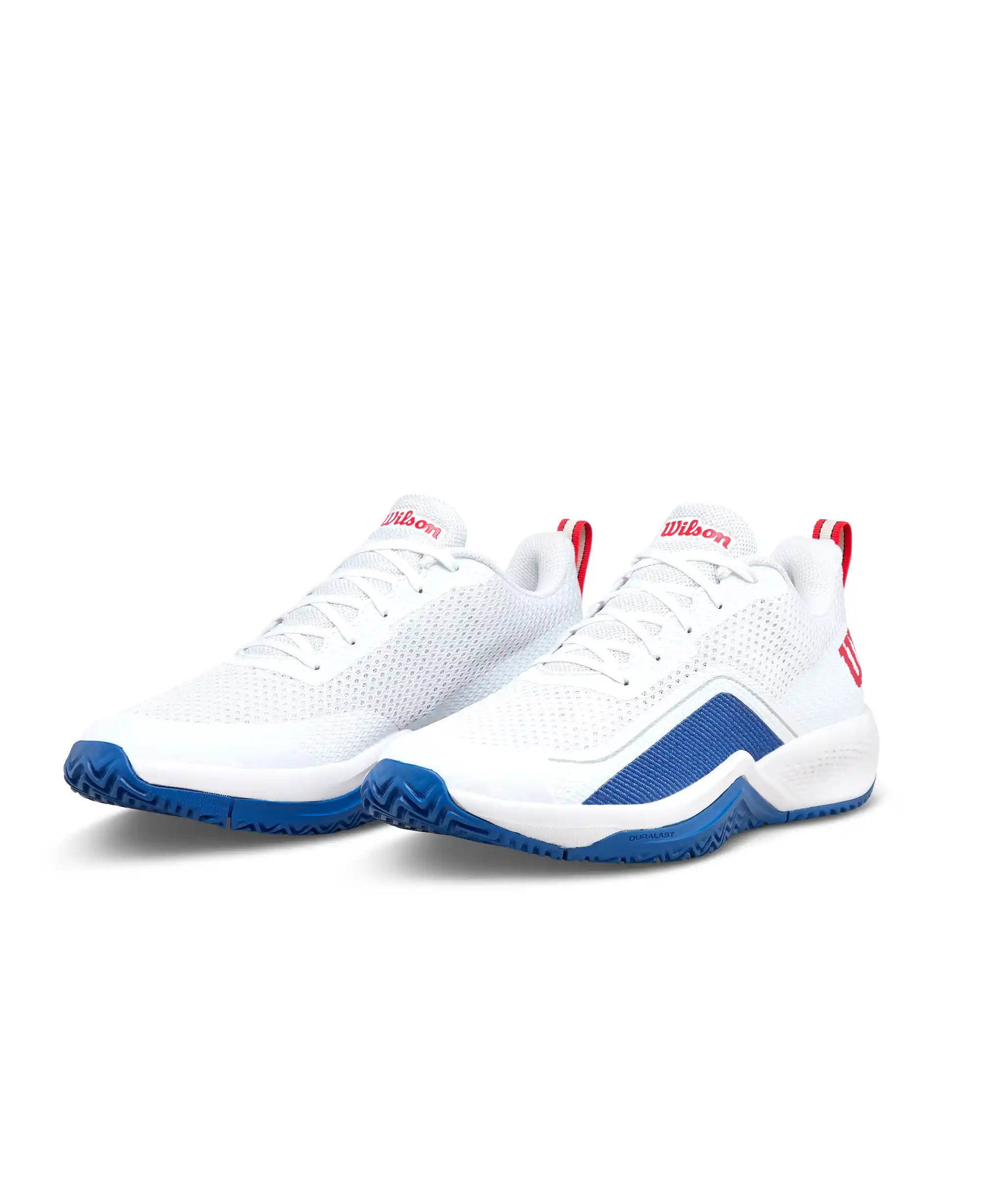 Wilson Rush Pro Lite Mens Tennis Shoes (White DejaVu Blue/Wilson Red)