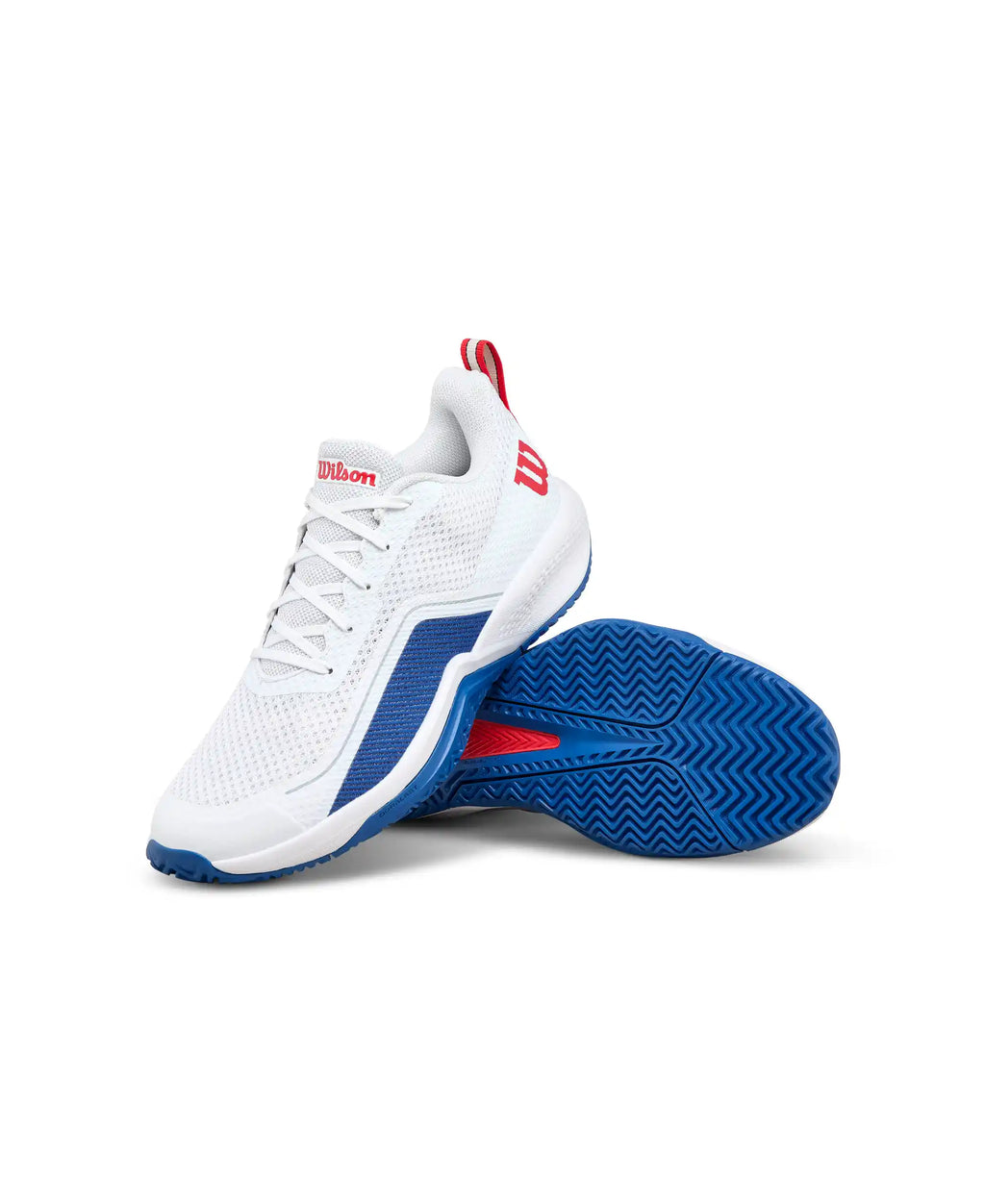 Wilson Rush Pro Lite Mens Tennis Shoes (White DejaVu Blue/Wilson Red)
