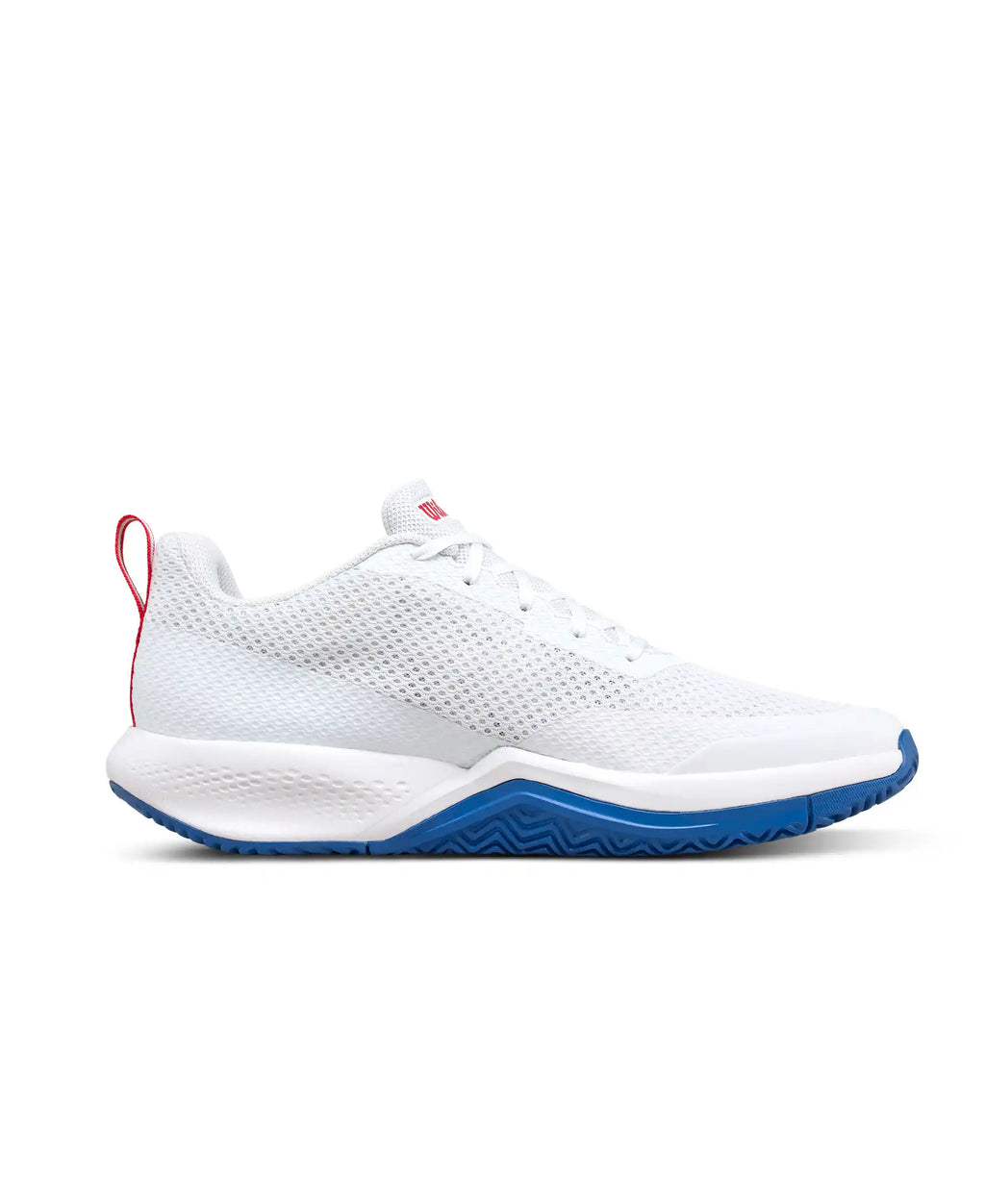 Wilson Rush Pro Lite Mens Tennis Shoes (White DejaVu Blue/Wilson Red)