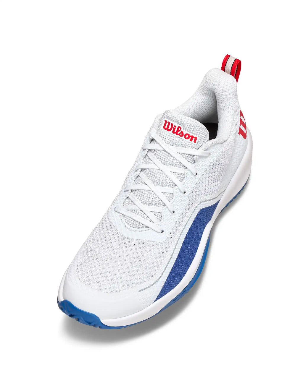 Wilson Rush Pro Lite Mens Tennis Shoes (White DejaVu Blue/Wilson Red)