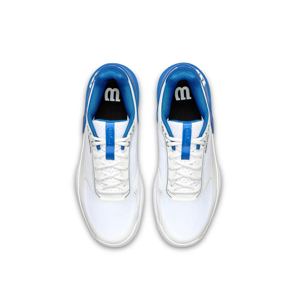 Wilson Rush Pro 5 Men's Tennis Shoes (White/Deja Vu Blue/Safety Yellow)