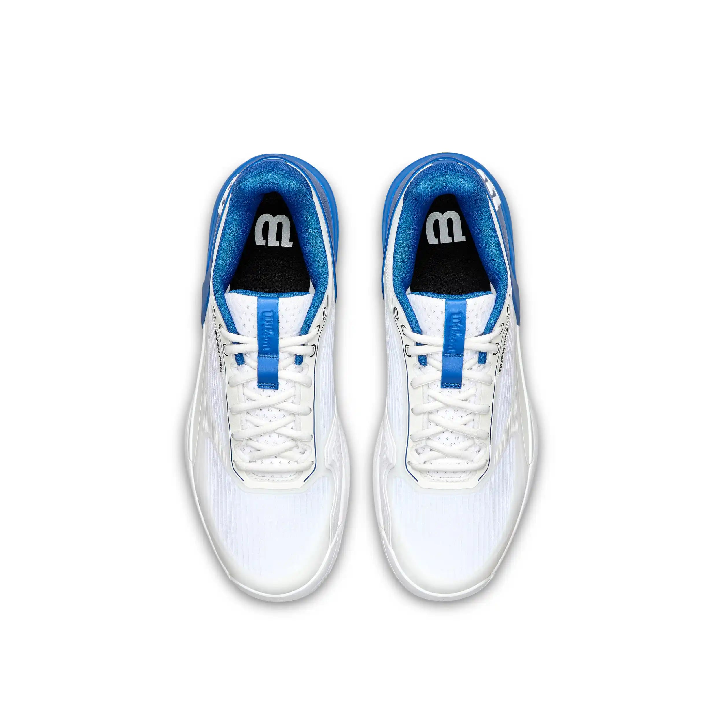 Wilson Rush Pro 5 Men's Tennis Shoes (White/Deja Vu Blue/Safety Yellow)
