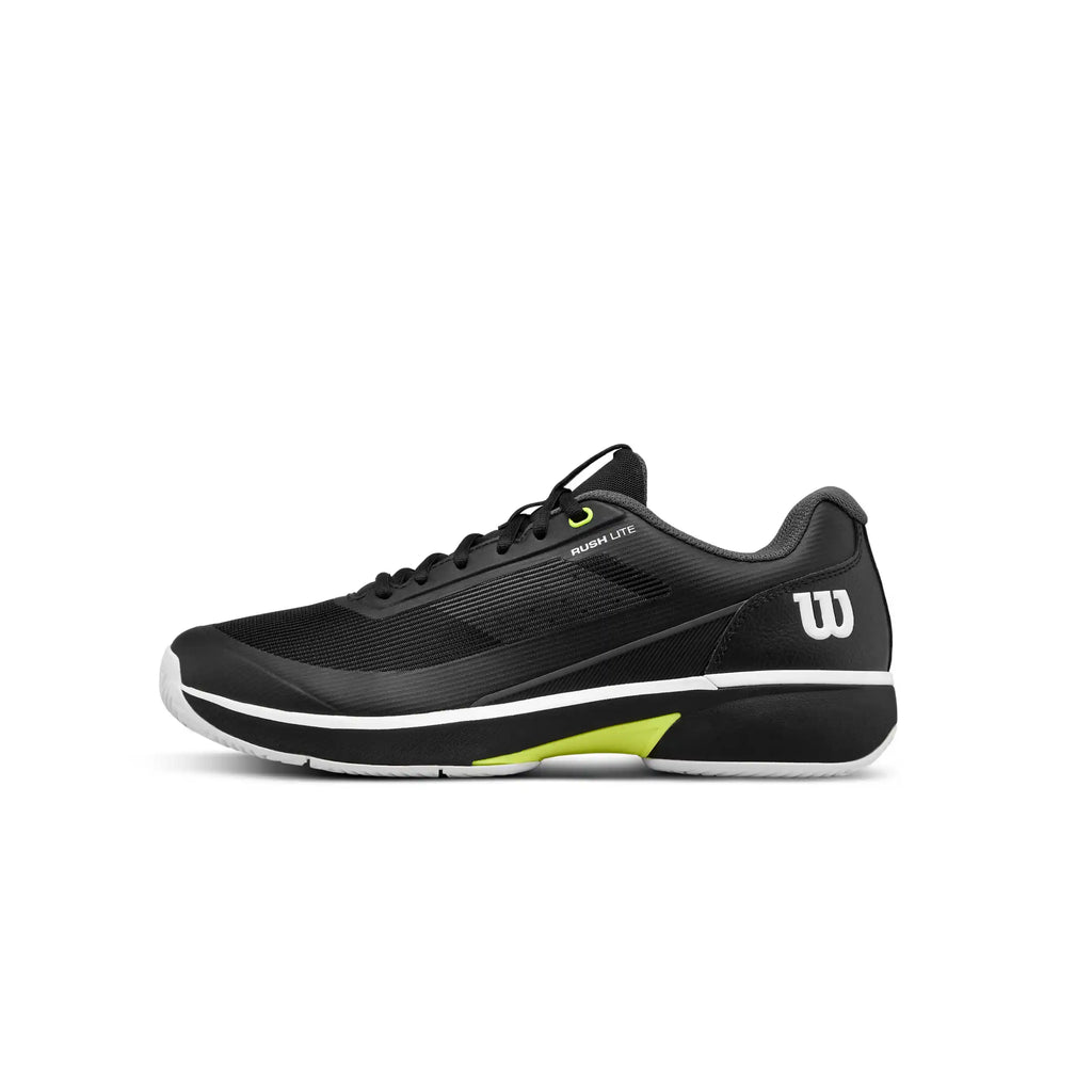 Wilson Rush Lite 5 Men's Tennis Shoes (Black/White/Safety Yellow)