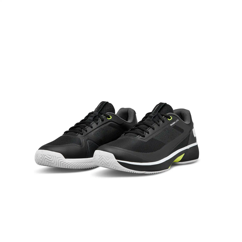 Wilson Rush Lite 5 Men's Tennis Shoes (Black/White/Safety Yellow)