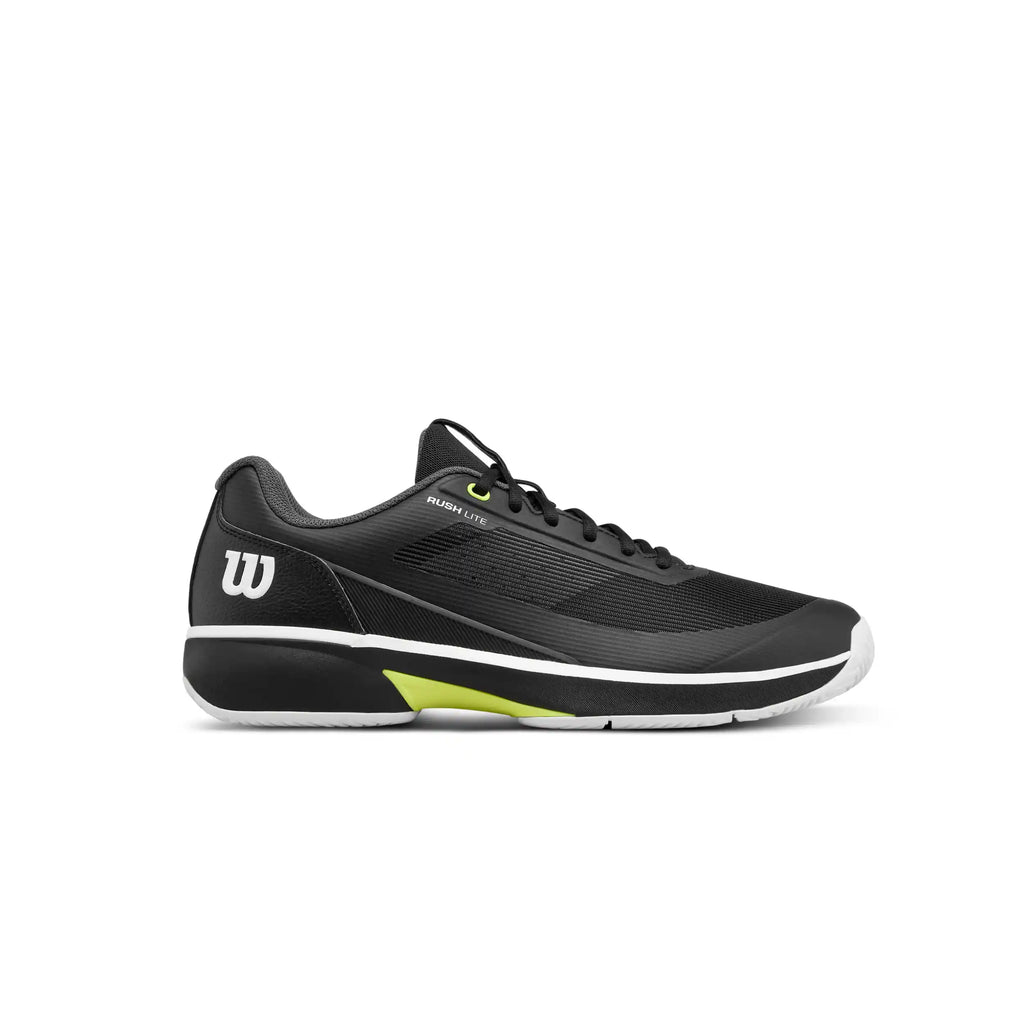Wilson Rush Lite 5 Men's Tennis Shoes (Black/White/Safety Yellow)