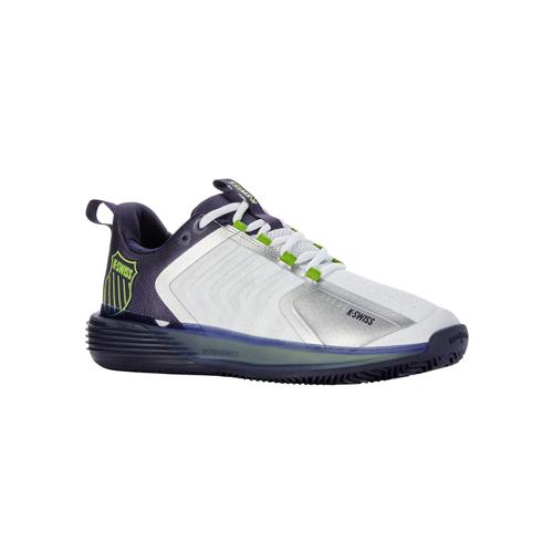 K-Swiss Ultrashot 3 Men’s Herringbone Tennis Shoes (White/Peacoat/Lime Green)
