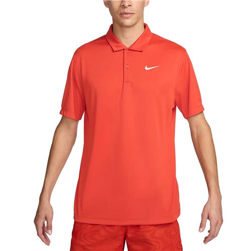 Nike Court Dri-Fit Mens Tennis Solid Polo (Rust Factor/White)