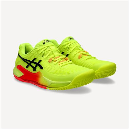 Asics Gel-Resolution 9 Clay Paris Women’s Tennis Shoes (Safety Yellow/Black)