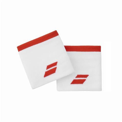 Babolat Logo Wristband Jumbo 2 Pack(White/Fiesta Red)