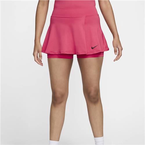 Nike Court Dri-Fit Victory Womens Flouncy Tennis Skirt (Aster Pink/Black)