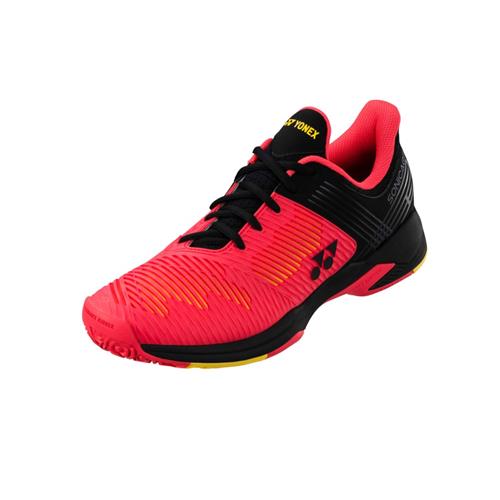 Yonex 2021 Sonicage 2 Men’s Clay Court Tennis Shoes (Red/Black)