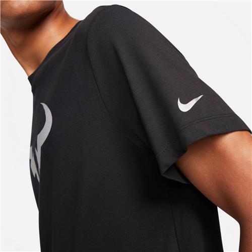 Nike Court Mens Dri-Fit Rafa Short Sleeve Tee (Black/Metallic Silver ...