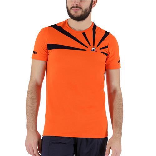 Le Coq Sportif Mens Tennis Short Sleeve Tee N2 (Orange)