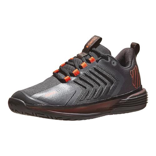 K-Swiss Ultrashot 3 Mens Tennis Shoes (Asphalt/Jet Black/Spicy Orange)