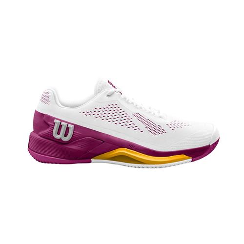 Wilson Rush Pro 4.0  Womens Tennis Shoes (White/Baton Rouge/Saffron)