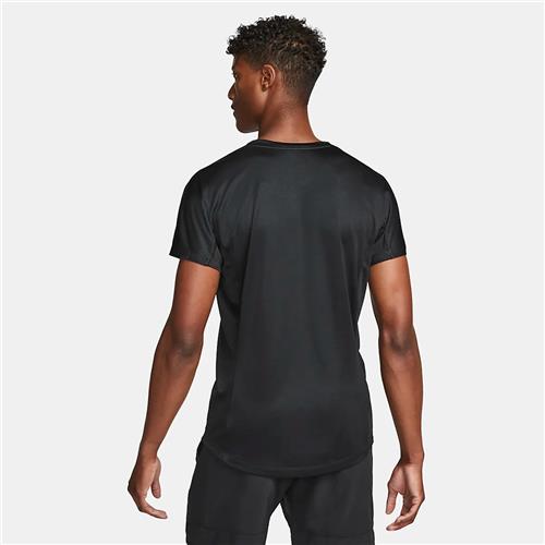 Nike Court Mens Dri-Fit Challenger Short Sleeve Top (Black/White ...