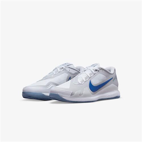 Nike Air Zoom Vapor Pro Men’s HC Tennis Shoes (White/Ashen Slate/Grey Fog/Mystic Navy)