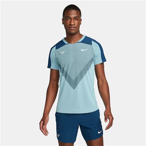 Nike Court Mens Dri-Fit Rafa Short Sleeve Tennis Top (Copa/Court Blue/White)