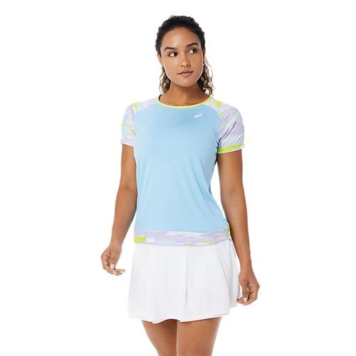 Asics Womens Court Graphic SS Top (Arctic Sky)