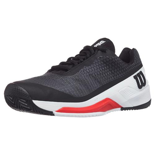Wilson Rush Pro 4.0 Clay Men’s tennis Shoes (Black/White/Poppy)