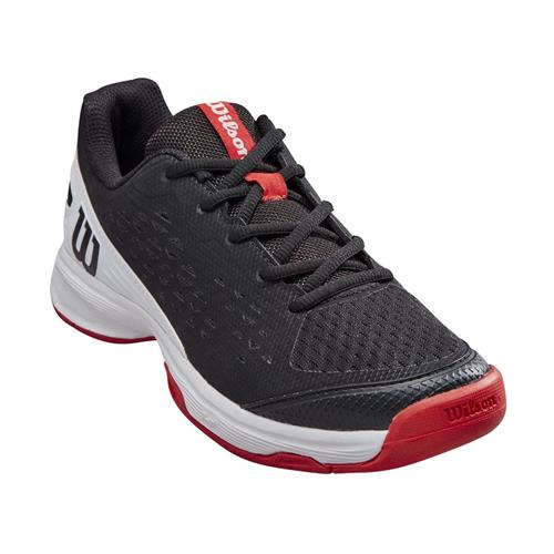 Wilson Rush Pro Junior tennis Shoes (Black/White/Red)
