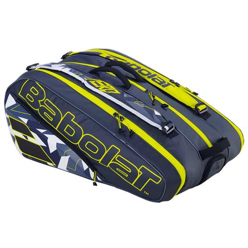 Babolat Pure Aero 12 Pack 2023 Racquet Bag (Grey/Yellow/White)