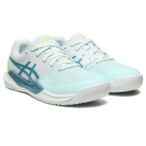 Asics Gel-Resolution 9 GS Junior Tennis Shoes (Soothing Sea/Gris Blue)